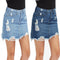 Women's Ripped Fringed Loose Sexy Denim Skirt Short Skirt - ROUTINE FASHION